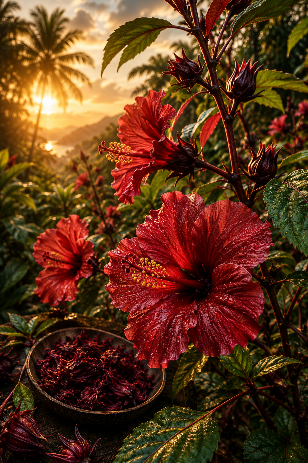 Red hibiscus flower