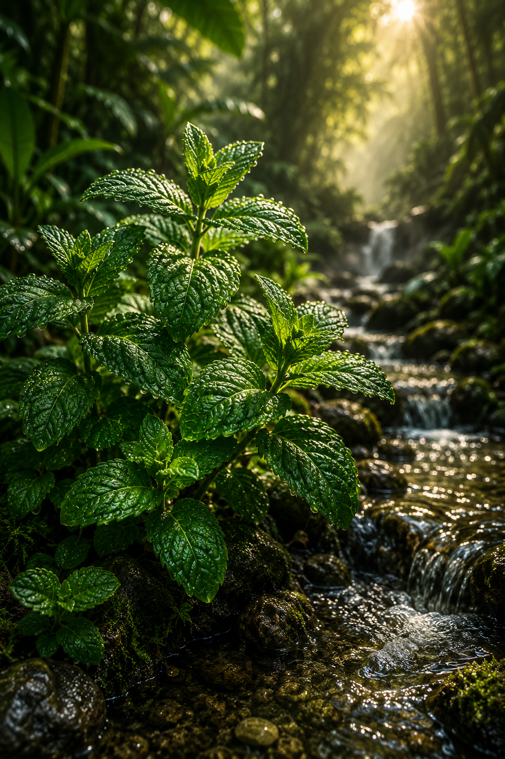 Fresh mint leaves
