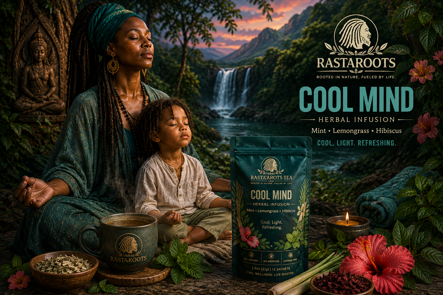 Mother and child sharing the Cool Mind meditation ritual