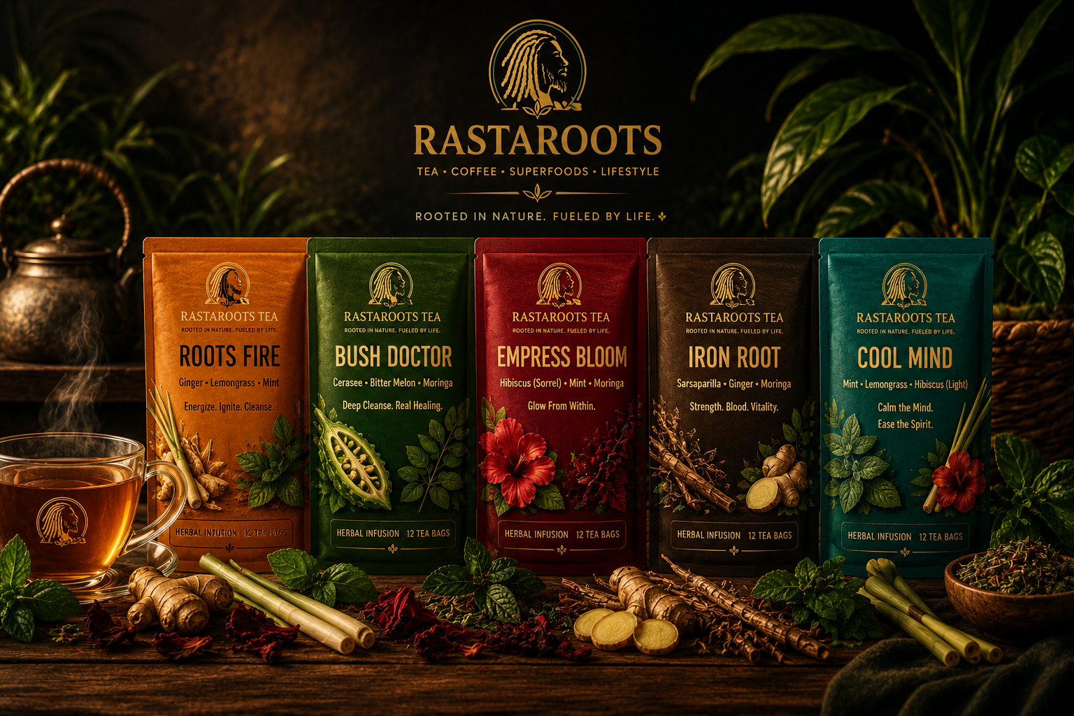 Rastaroots tea collection